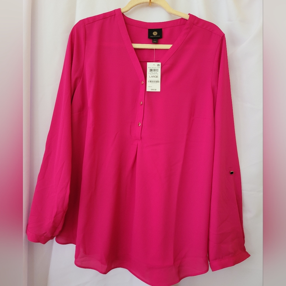 NWT. JM Collection Women's Pink Utility top, created for Macy's